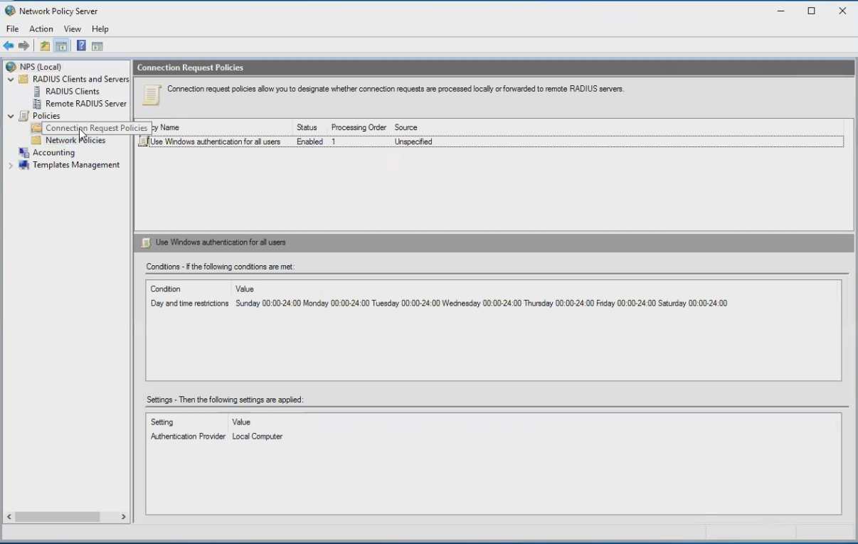Connection Request Policies