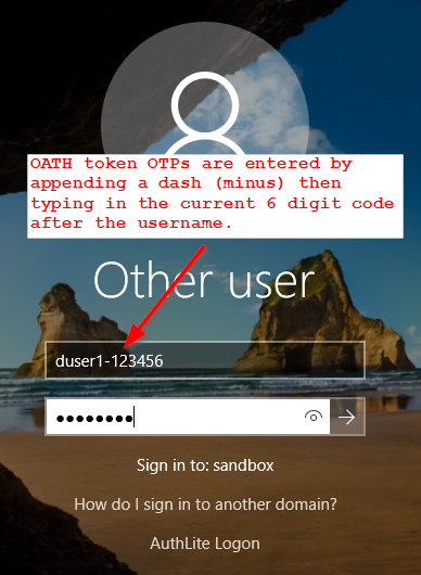 OATH token (Google Authenticator) logon
