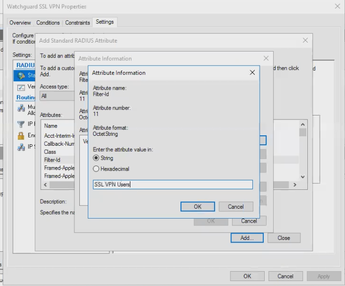 Filter-Id = Watchguard group string