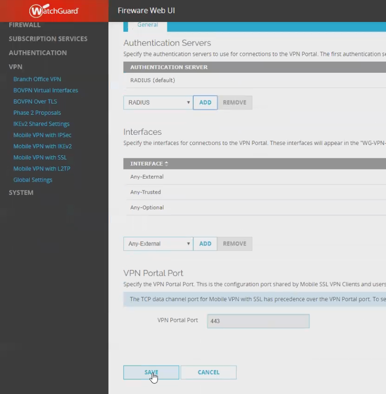 Watchguard Save